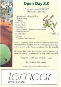 OPEN DAY 3.0 e Samschdeg, den 30.04.2022 ab 10h00